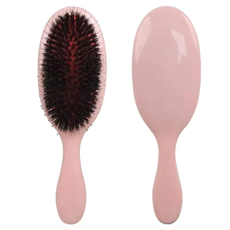 Salon Boar Bristle Hair Extension Brush Hairdressing Detangling Brush Combs Head Scalp Massager Brush Comb anti Static Hair Comb