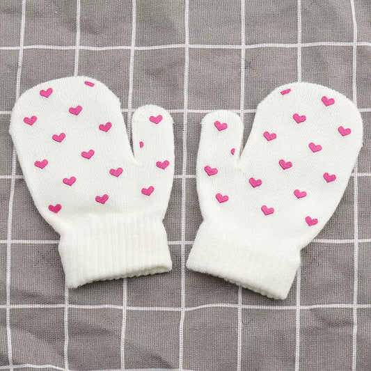 1 Pair Cartoon Anti-Grasping Warm Gloves Protection Baby Mitten Cute Unisex Girls Boy Star Heart Newborn Love Face