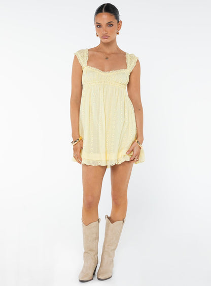 Carlita Mini Dress Yellow Princess Polly