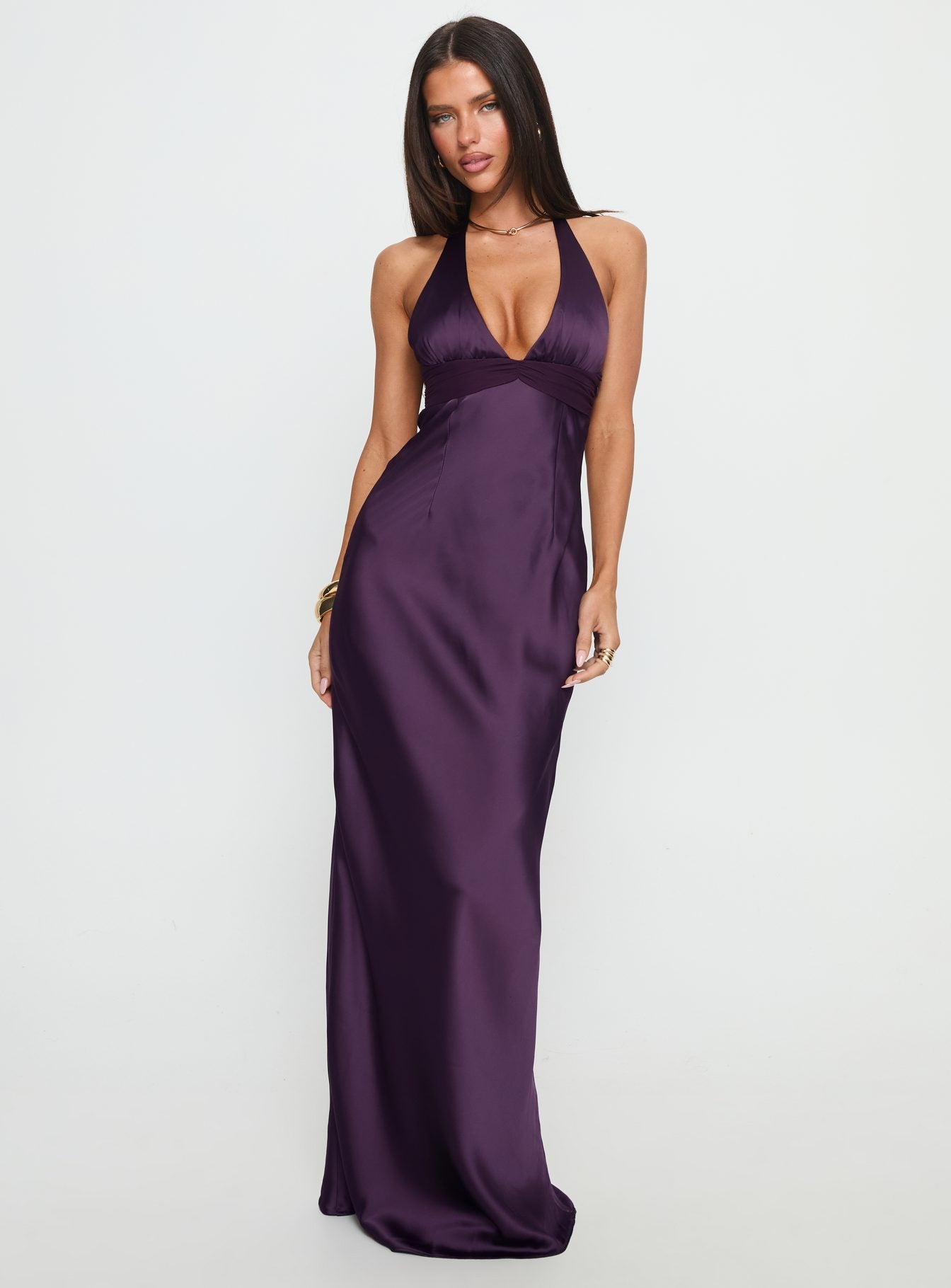 Odyssa Halter Maxi Dress Purple Princess Polly