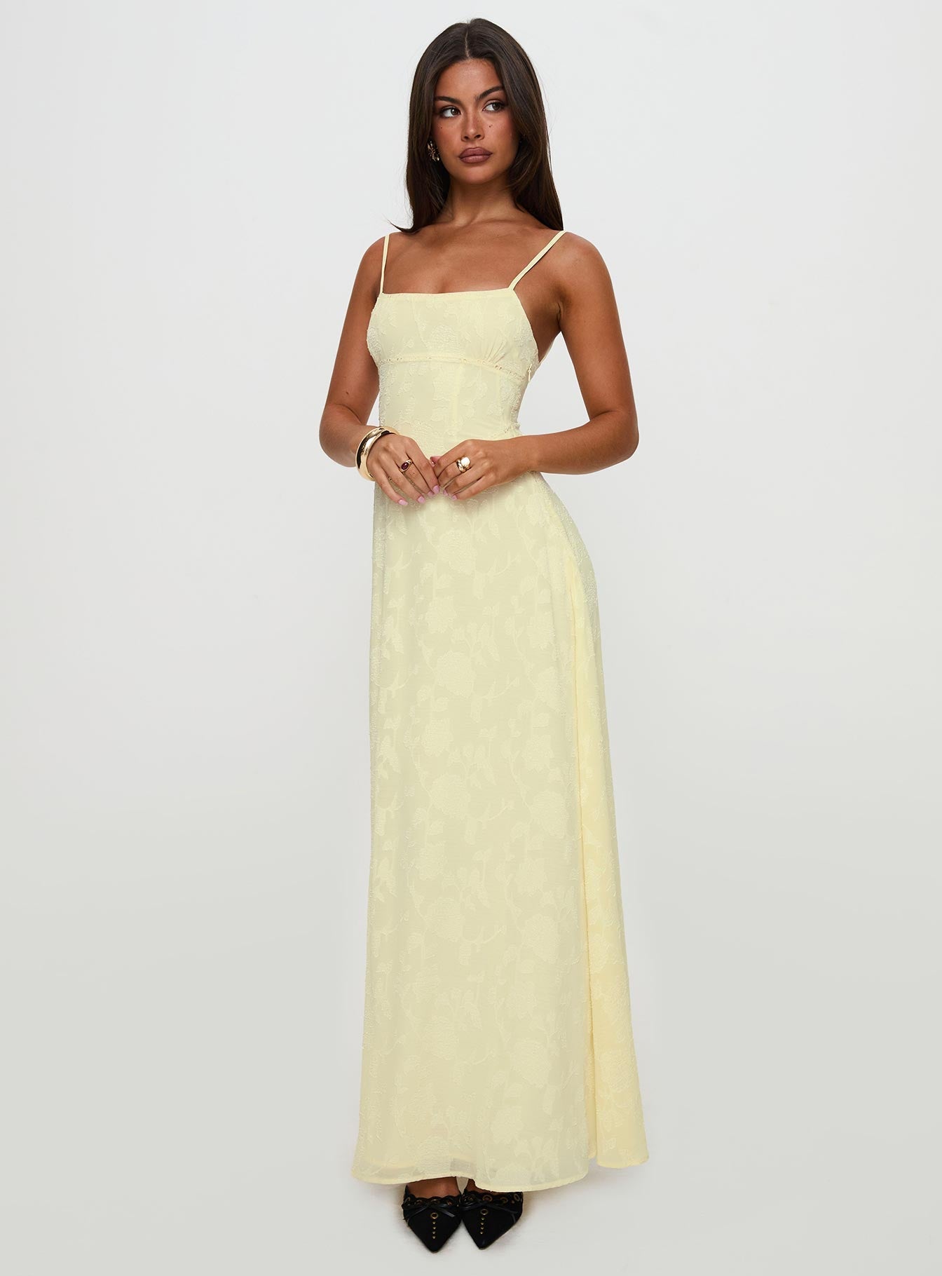 South Of France Maxi Dress Yellow Princess Polly