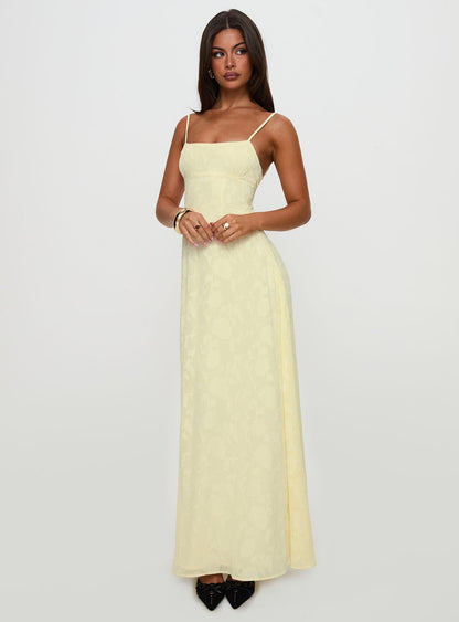 South Of France Maxi Dress Yellow Princess Polly