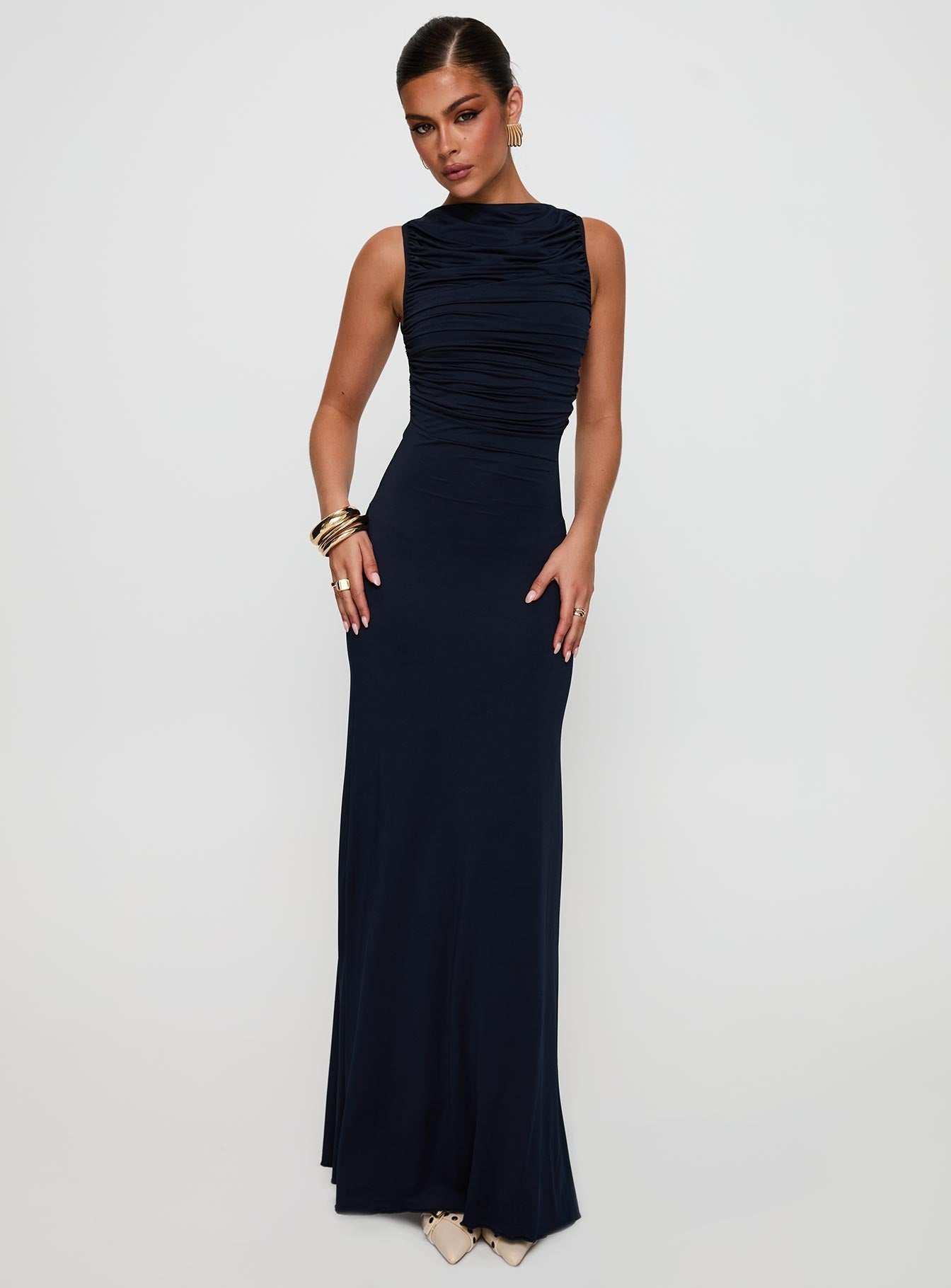 Undeniable Cut Out Maxi Dress Navy Princess Polly