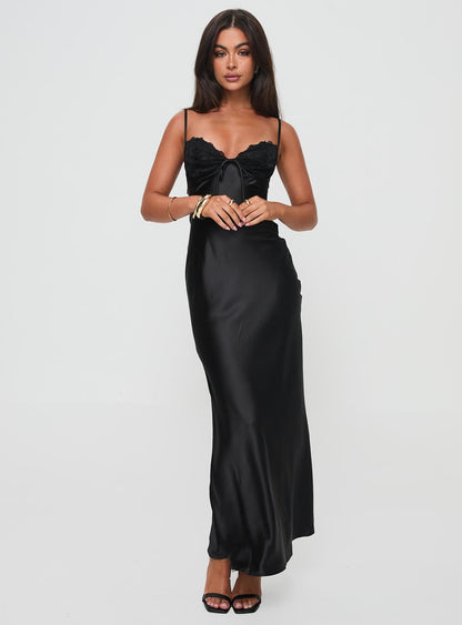 Fadyen Bias Cut Maxi Dress Black Princess Polly