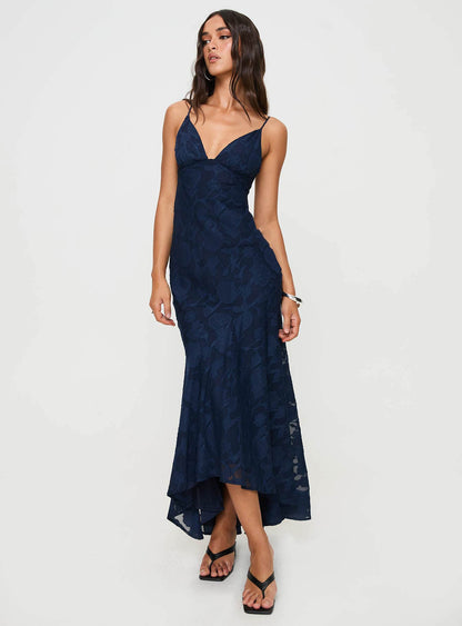 Cyrene Maxi Dress Navy Princess Polly