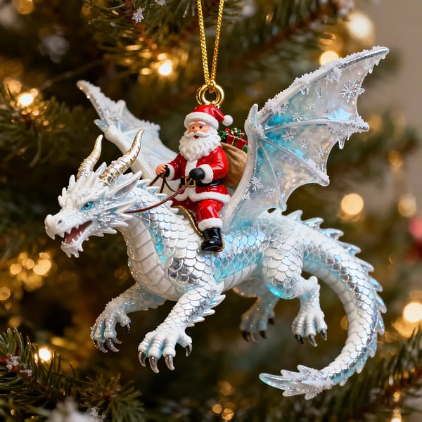 🐲🦖Santa Claus Riding a Dragon Ornament mysite