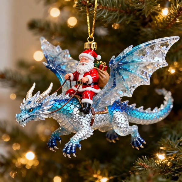 🐲🦖Santa Claus Riding a Dragon Ornament mysite
