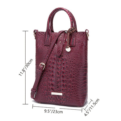 Elegant Crocodile Pattern Tote Bag, Trendy Office & Work Purse, Women's Classic Handbag Beauty Fashion