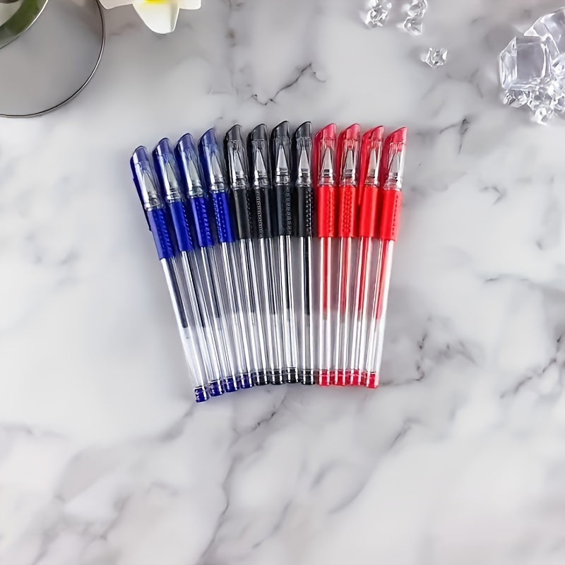 18pcs (3 Pens + 15 Refills) Gel Pen Set School Supplies Black Blue Red Ink Color 0.5Mm Ballpoint Pen Kawaii Pen Student School Office Stationery Beauty Fashion