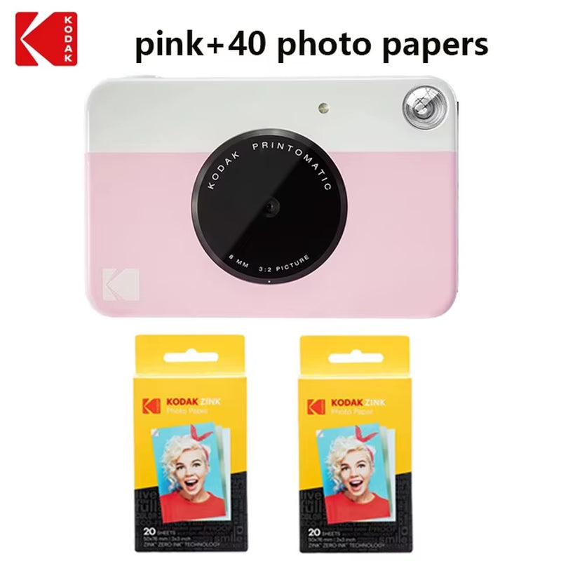 Genuine  PRINTOMATIC Instant Camera Digital Instant Printing Camera ZINK Inkless Printing Color Photo Paper +40 Films Set