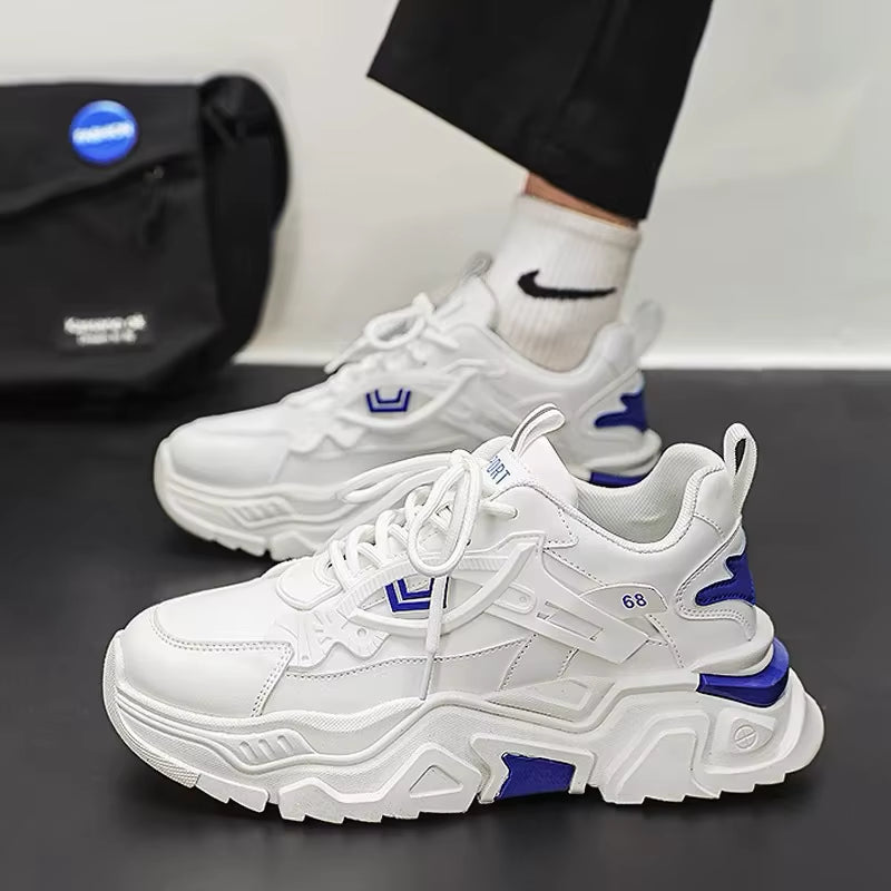 Men Thick Soled Casual Shoes Lace up Comfortle Breathle Suitle Outdoor Sports Running Shoes in All Seasons﻿