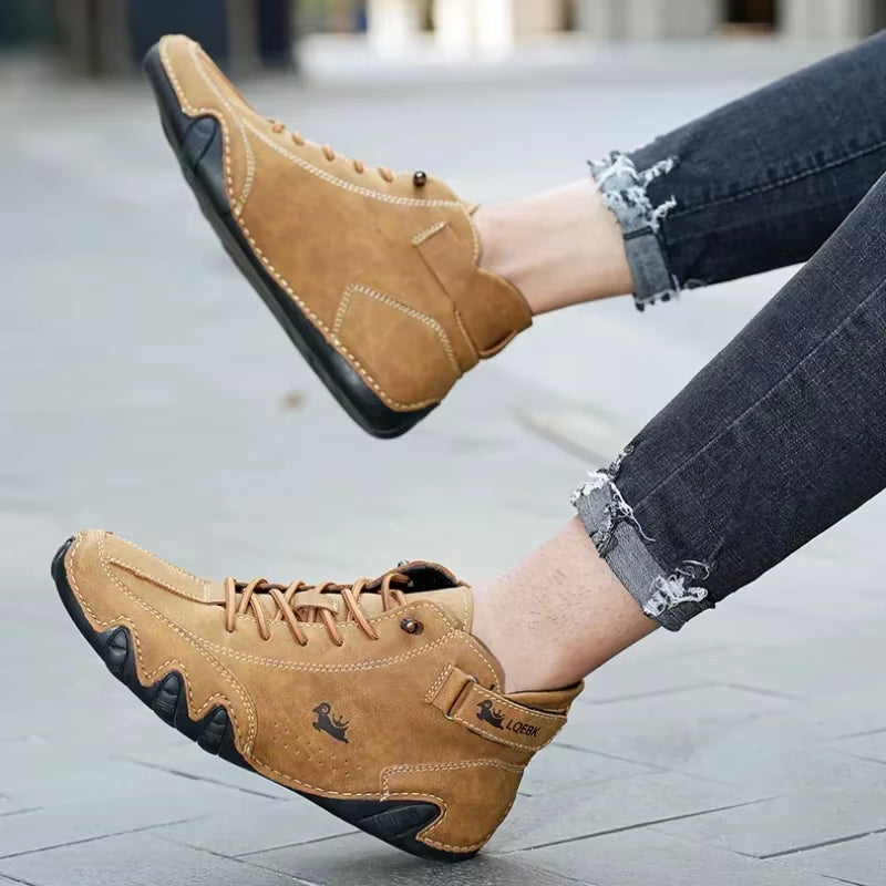 Men'S Boots Casual Fashion Luxury Designer Soft Sole Waterproof Mens Loafers New Trend High Quality Couple Lace up Hiking Shoes