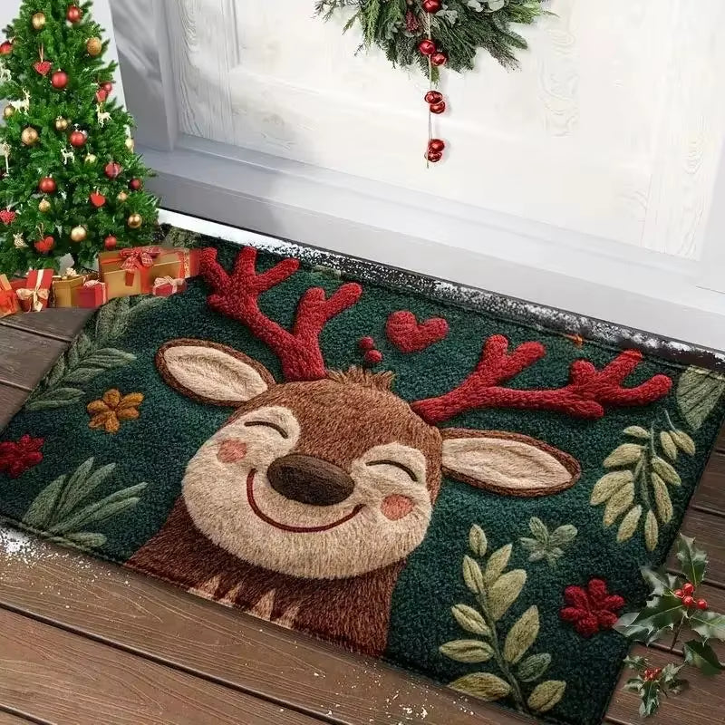 Christmas Door Mat Indoor Gingerbread Man Carpet and Red Santa Claus Outdoor New Year 2026 Merry Christmas Home Decor Foot Mat