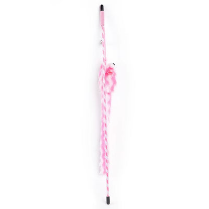 Cat Toys Funny Cat Stick Bouncy Rod Bell Bait Cat Toy Plush Longtail Mouse Stripe Funny Cat Stick Pet Supplies Cat Accessories