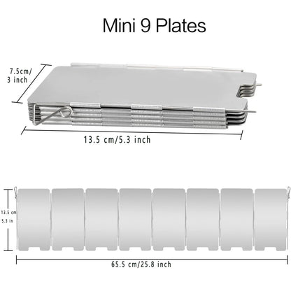 Tall Stove Windscreen-Gas Burner Windshield- Aluminum Camping Stove Compact Folding,Outdoor Cooker Butane Burner Wind Shield