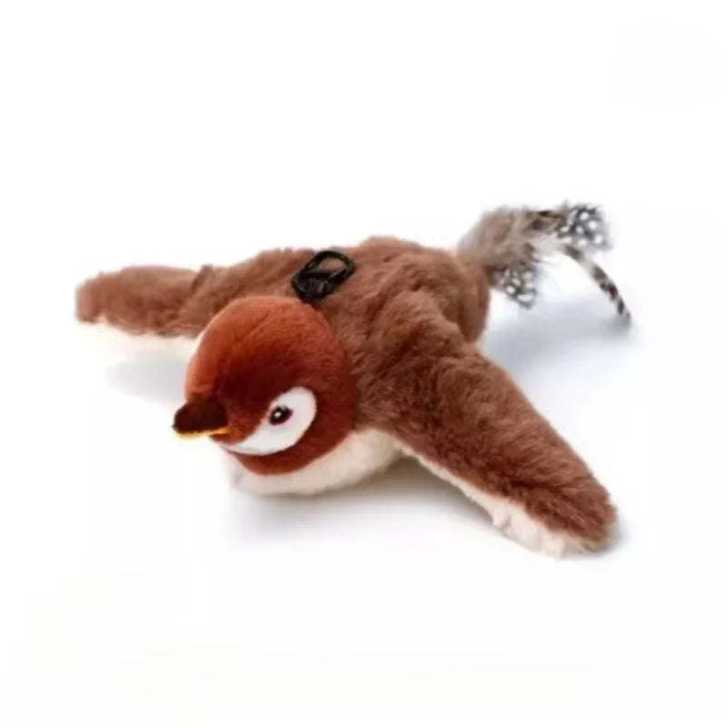 "Rechargeable Flapping Bird Cats Toy | Interactive Plush with Motion Sensor & Dual Sounds, Safe Chew Toy for Indoor Dogs/Cats"