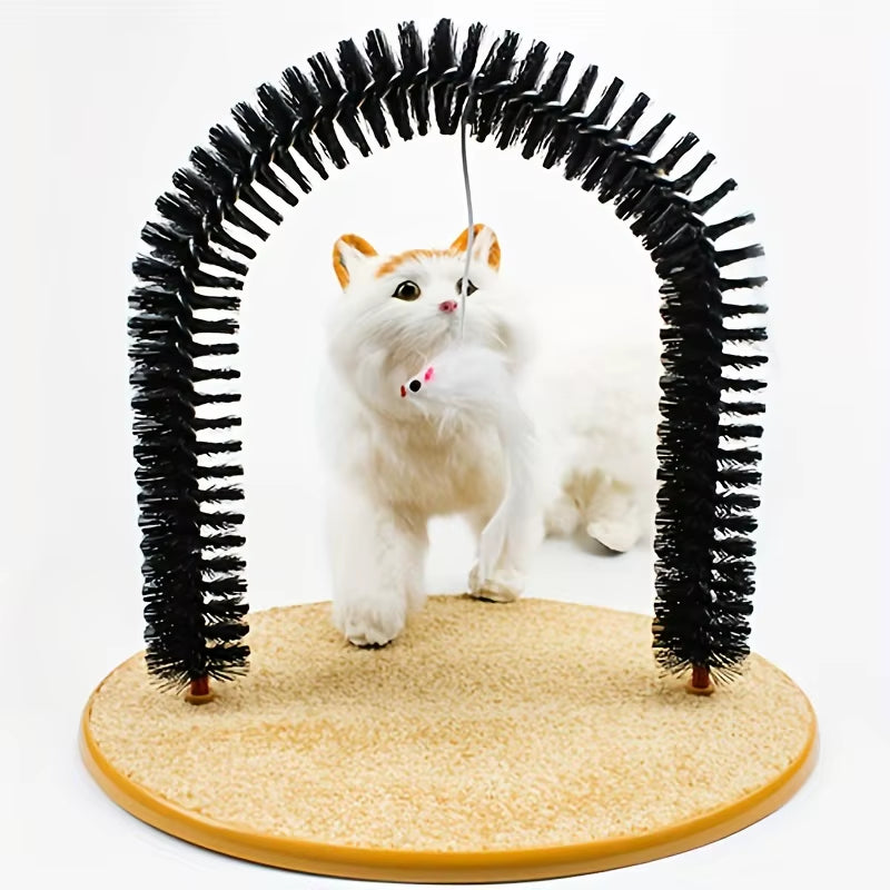 1Pc Cat Grooming Massage Brush - Multi-Functional Cat Comb Pet Toy for Cat Self-Grooming, Interactive Cat Playtime Supplies