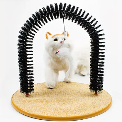1Pc Cat Grooming Massage Brush - Multi-Functional Cat Comb Pet Toy for Cat Self-Grooming, Interactive Cat Playtime Supplies