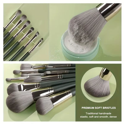 14-Piece Luxury Makeup Brush Set - Professional Full Face and Eye Detail Brushes Super Soft for Applying Foundation, Blush, Etc.