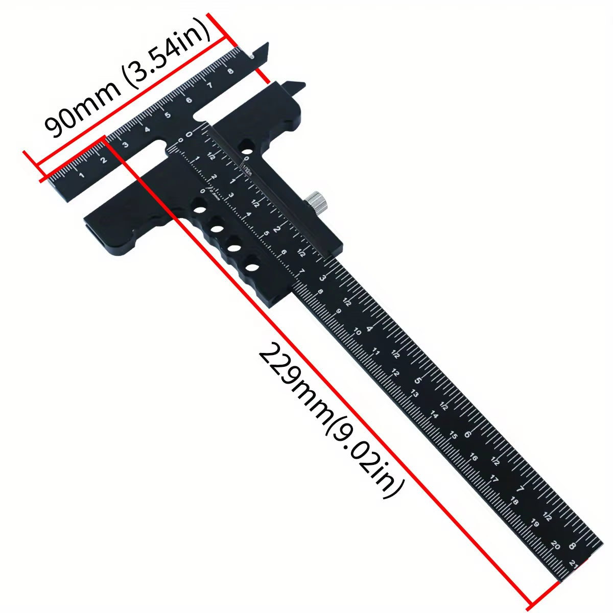 Woodworking Scriber Gauge - Aluminum Alloy Sliding Marking Gauge,T-Square Scribing Measuring Marking Framing Ruler Tool