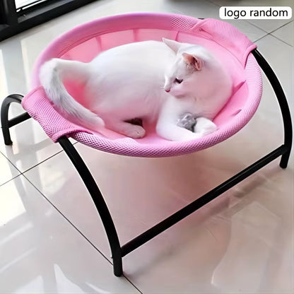 Cat Bed Stable Structure Detachable Excellent Breathability Easy Assembly Indoors Outdoors Free-Standing Sleeping Pet Hammock