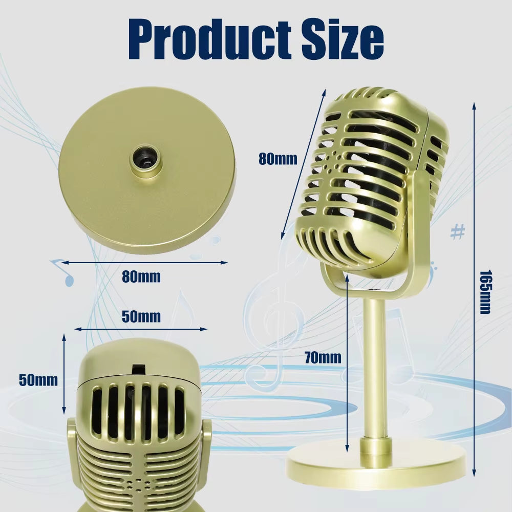 Retro Microphone Prop Classic Plastic Microphone Party Favors Live Performance Home Decoration Ornaments