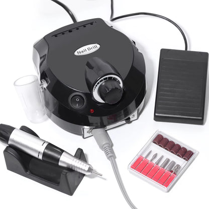 35000RPM Electric Nail Drill Machine Cutter Set Nail Gel Polisher Nail Tools Salon Equipment Strong Polishing Tool Nail File Kit