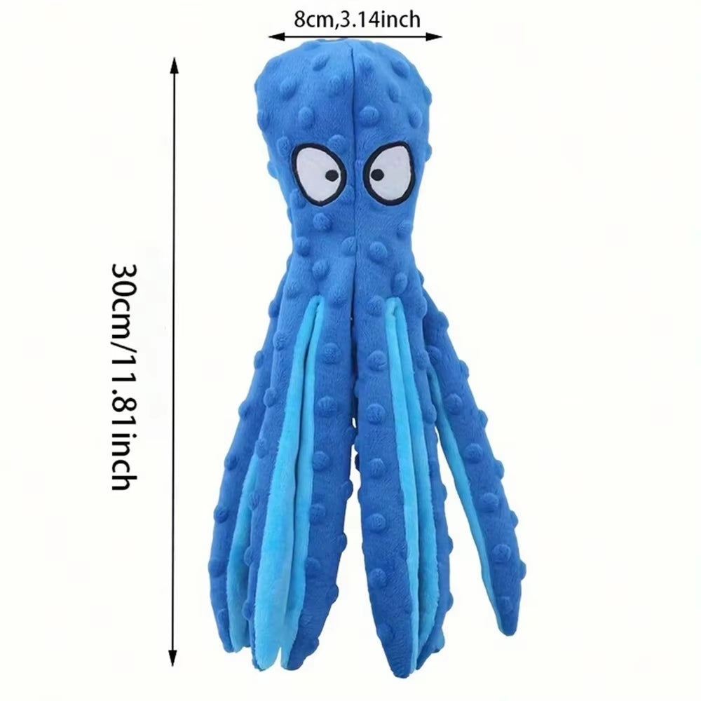 Dog Vocal Toys Octopus Non-Stuffed Soft Plush Toy Puppy Educational Teething Chew Toys Pet Supplies for Small Medium Dogs