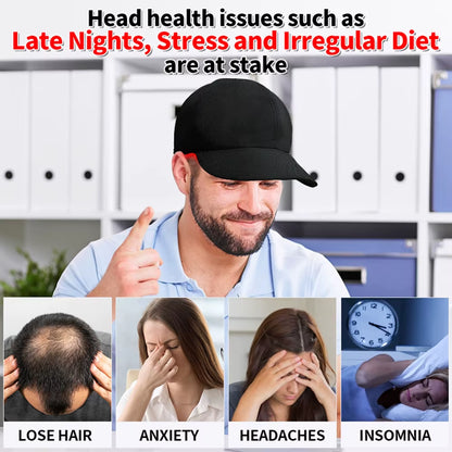 Red Light Therapy Device Hat near Infrared 180LED Treatment Helmet for Hair Growth Cap Prevant Loss Head Relaxation Relief Scalp