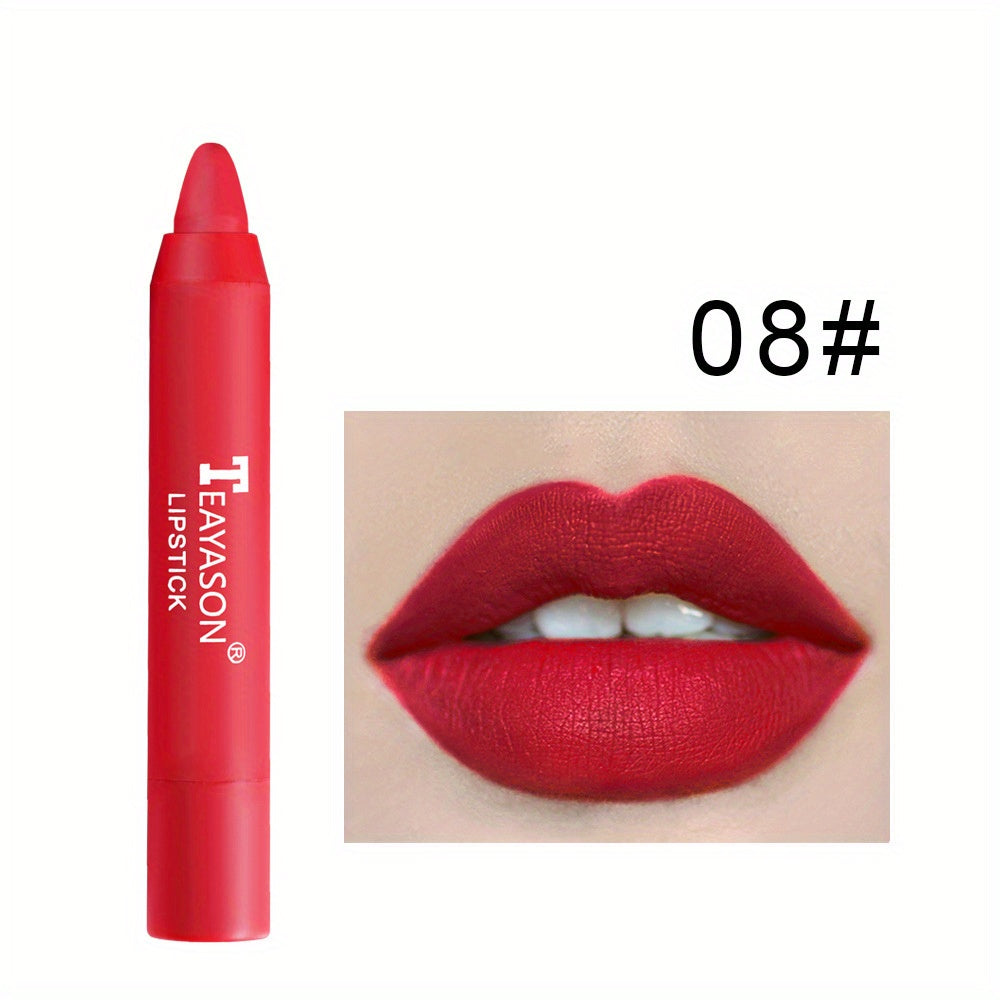 12 Colors Matte Moisturizing Lipstick Crayons - Long Lasting, Waterproof, Smooth, Fuller Lip Makeup Finish Valentine's Day Gifts Beauty Fashion