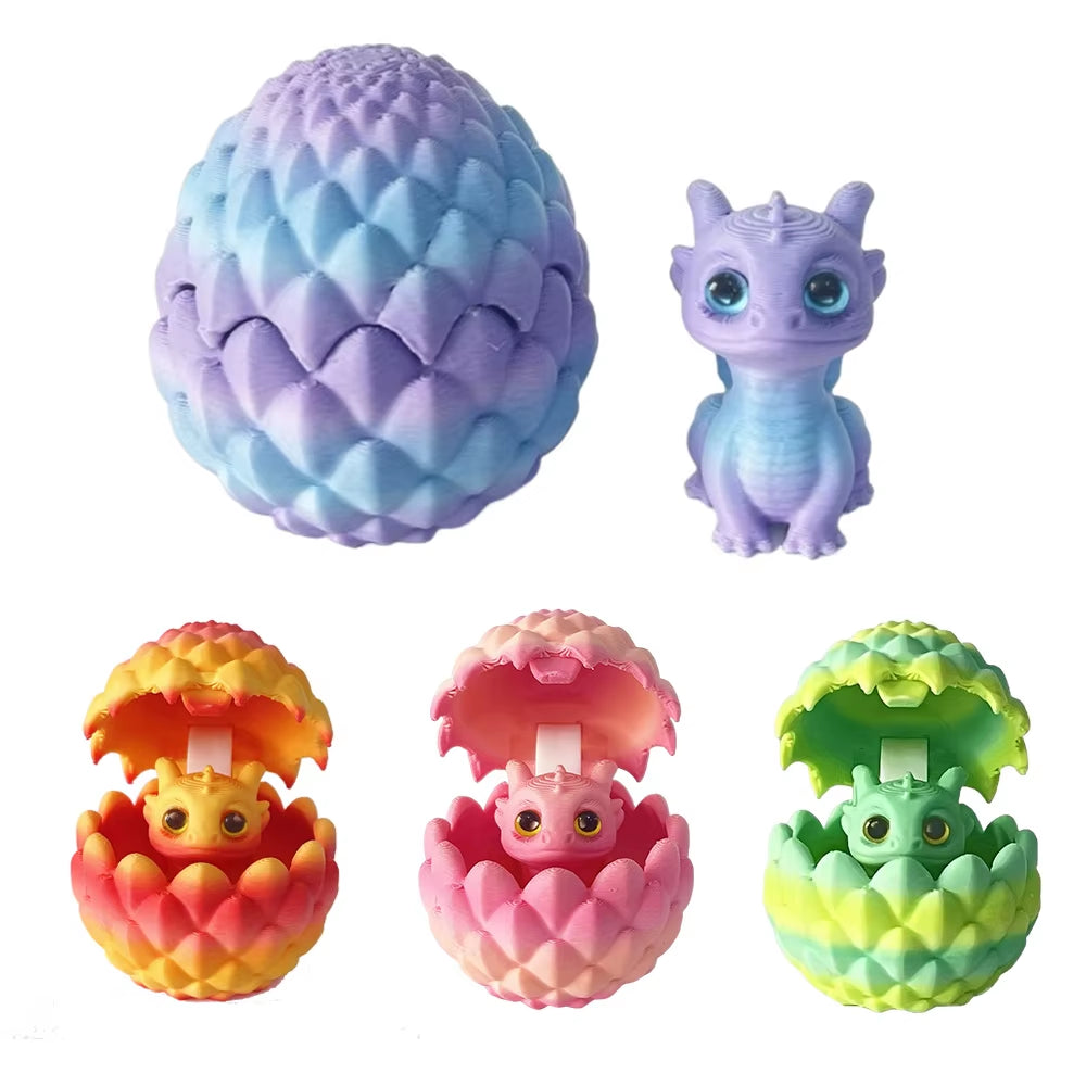3D Printed Decorative Ornament Dragon Egg with Little Dragon Inside, Suitable for Furniture and Desktop Home Decor Christmas
