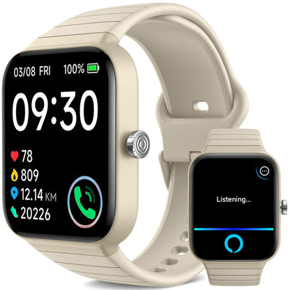 FAWEIO Smart Watch For Men Women Wireless Call, 1.95" Smartwatch With 100+ Sport Modes, Fitness Activity Tracker Pedometer, Built-in Alexa, For iPhone & Android, Perfect Gift For Family And Friends