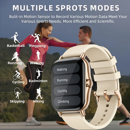 New Multi-functional Smartwatch, 1.83-inch Full Touch Screen, Built-in Microphone And Speaker HD Call, Music Playback, Multi-sport Mode Sports Watch, Step Counting Sleep Monitoring, Suitable for iPhone/Android Phones, Suitabl Beauty World Shop