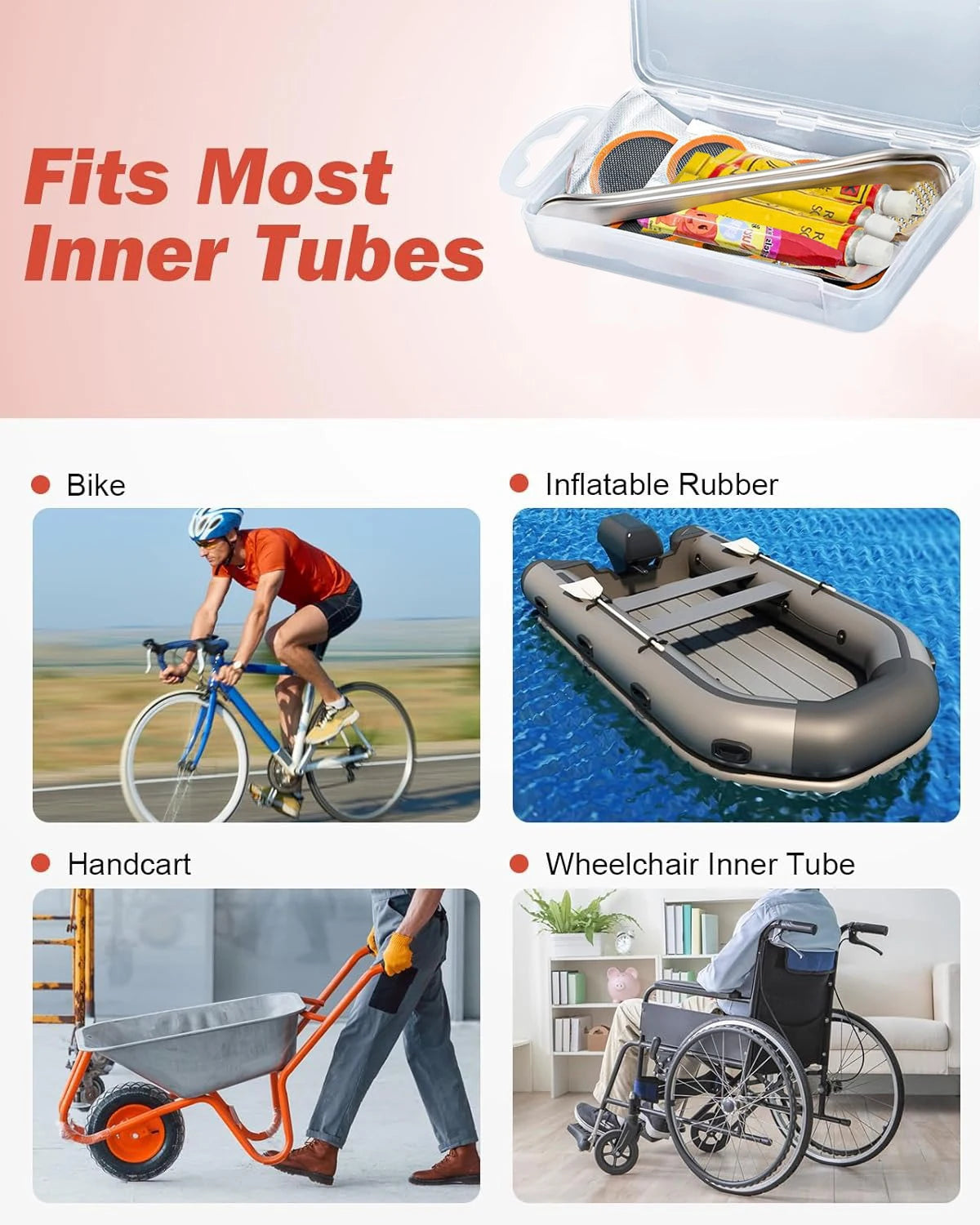 Bike Tire Repair Kit-Patches,Tire Flim,Grinding Film,Crowbar,Multifunctional Tools for Cycling Tire Patch Repair Kit