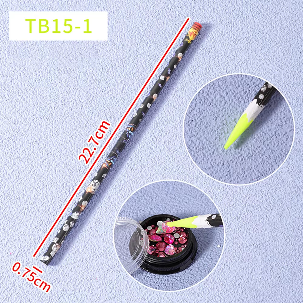 1Pc French Nail Brush 16CM Crescent Oblique French Tip Brush Silver Black Handle French Painting Drawing Tools Nail Art Supplies