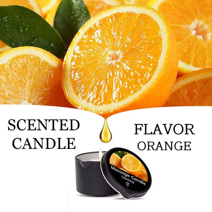 Massage Candle - Essential Oil- Orange, 2Oz/56.7G Melts into Warm Massage Oil - Massage Oil Candle, Pour Spout