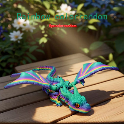 39.5Cm/15.55In 3D Printing Dragon Moveable Joints Animal Model Home Desktop Decoration Ornaments Gifts Collection Figurines