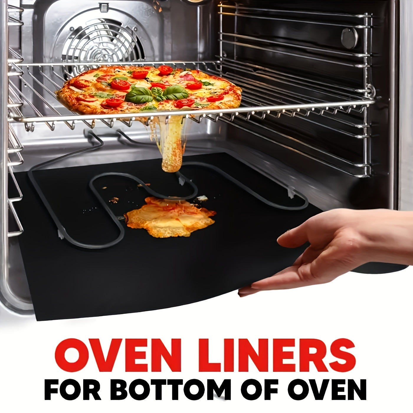 2pcs Heavy Duty Non-Stick Oven Liners for Bottom of Oven - PTFE Food-Safe Drip Trays, Spill & Burn Protection, Easy Clean, Fits Electric/Gas Ovens & Grills, BBQ Party & Vacation Essentials, Grill Accessory, Sleek Design, Reli Beauty Fashion