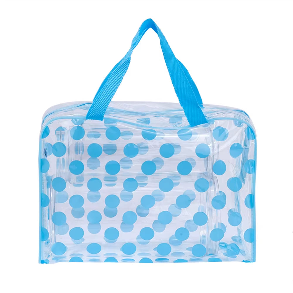 Transparent Polka Dot Women'S Makeup Bag Waterproof PVC Cosmetic Bag Portable Women Storage Bag Toiletries Female Wash Bag