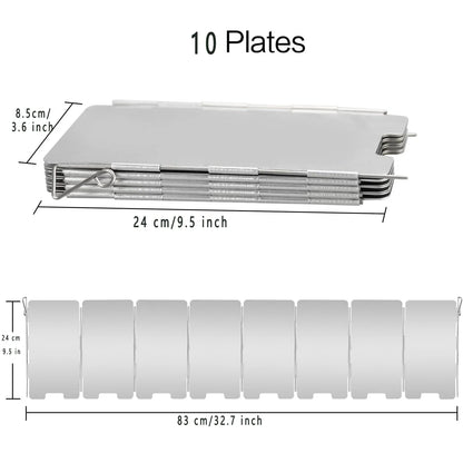 Tall Stove Windscreen-Gas Burner Windshield- Aluminum Camping Stove Compact Folding,Outdoor Cooker Butane Burner Wind Shield