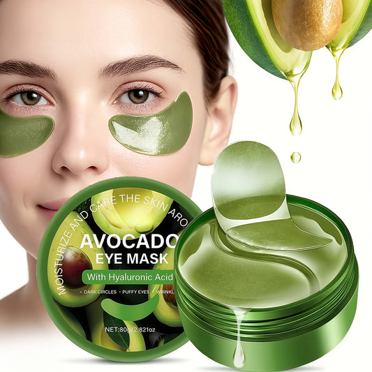 60pcs Avocado And Collagen Eye Mask, Hydrates And Moisturizes The Eye Area, Refines And Firms The Eye Area, Gives The Eye Area a Radiant Glow, Say Goodbye to Dryness And Dullness, Eye Care, Collagen Eye Mask, Moisturizing Eye Beauty World Shop