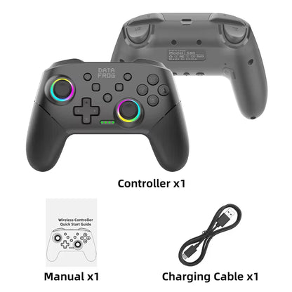 Wireless Controller for Switch OLED Console Pro Gamepad with Rechargeable Battery Programmable Turbo Function RGB Light