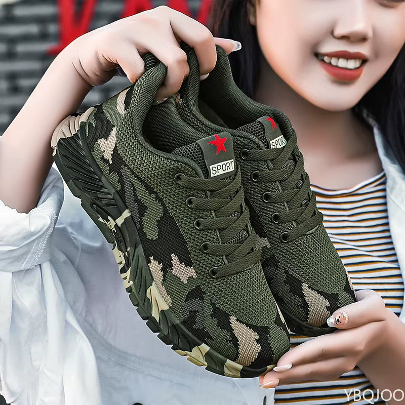 Mesh Camouflage Sports Shoes Men'S Durable Casual Shoes Men'S anti Slip Tennis Outdoor Hiking Lightweight Flat Shoes Sneakers