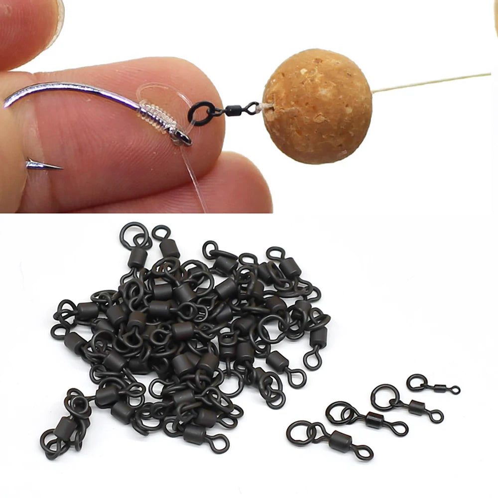 40Pcs Quick Change Flexi Ring Swivel Rig Making Terminal Tackle Carp Fishing Accessories