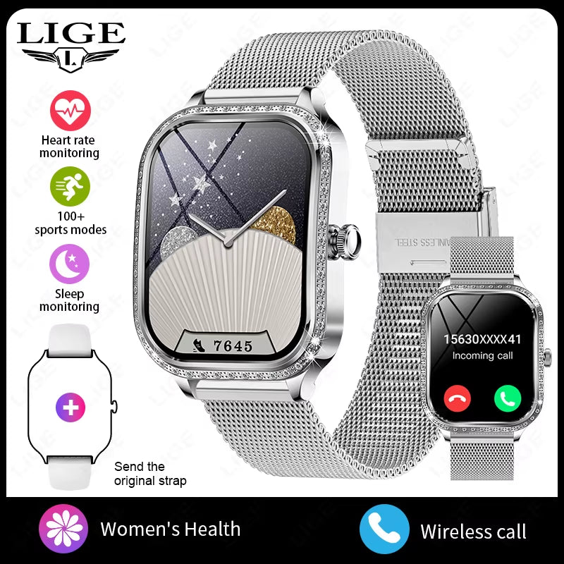 Smart Watch Women Waterproof Bluetooth Call Sports Fitness Heart Rate Monitor Smartwatch Mujer Digital Women'S Smartwatches