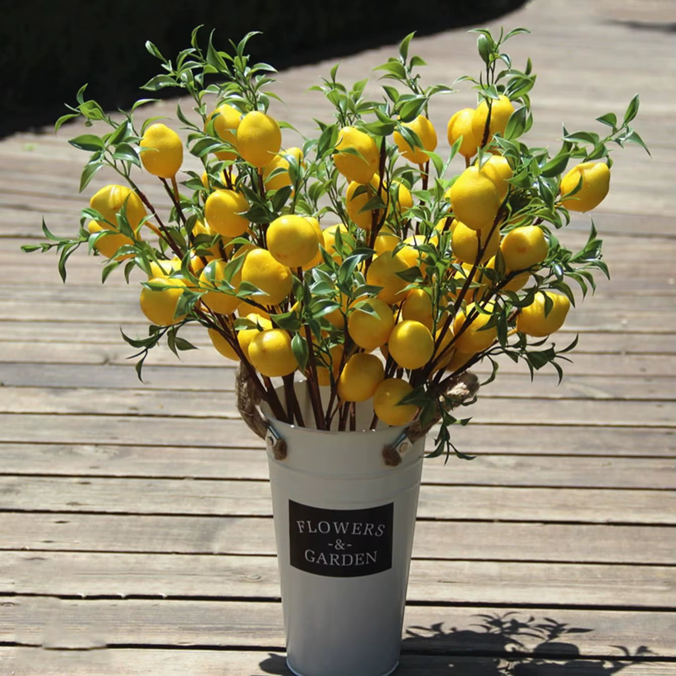 1Pcluxury Lemon Fruit Branch with Green Leaves Artificial Flowers Home Photography Props Flores Artificales Fake Plants