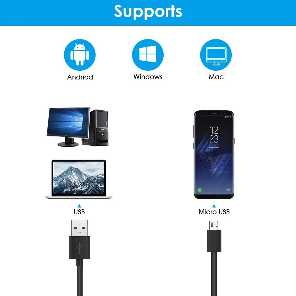 5.5/7Mm 480P Piping Sewer Usb Endoscope Inspection Micro Cameras for Cars Smartphone Android Tools Endoscope