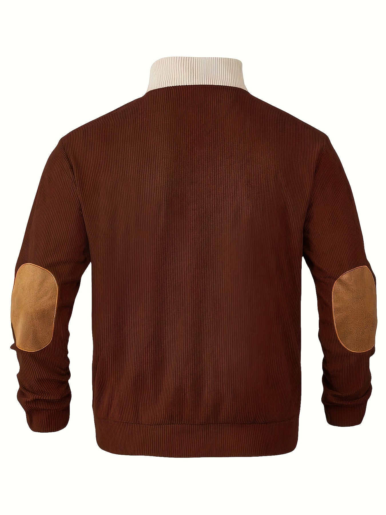 [1pc Casual Sport Shirt Embroidery] 1pc Men'S Casual Sport Shirt, Long Sleeve Crew Neck Knitwear with Embroidery Detail, Solid Color, Polyester Blend, Regular Fit - Fashion Colorblock Pullover Sweatshirt Beauty World Shop