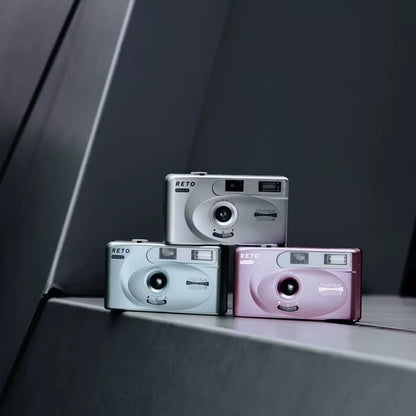 RETO PANO Ultra Film Camera with Flash Full Width Frame Reusable Film Camera - 22Mm Wide Lens 135 Film Camera with Flash