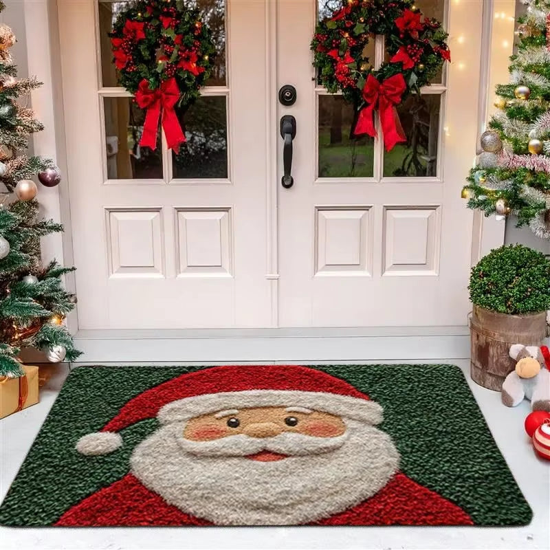Christmas Door Mat Indoor Gingerbread Man Carpet and Red Santa Claus Outdoor New Year 2026 Merry Christmas Home Decor Foot Mat